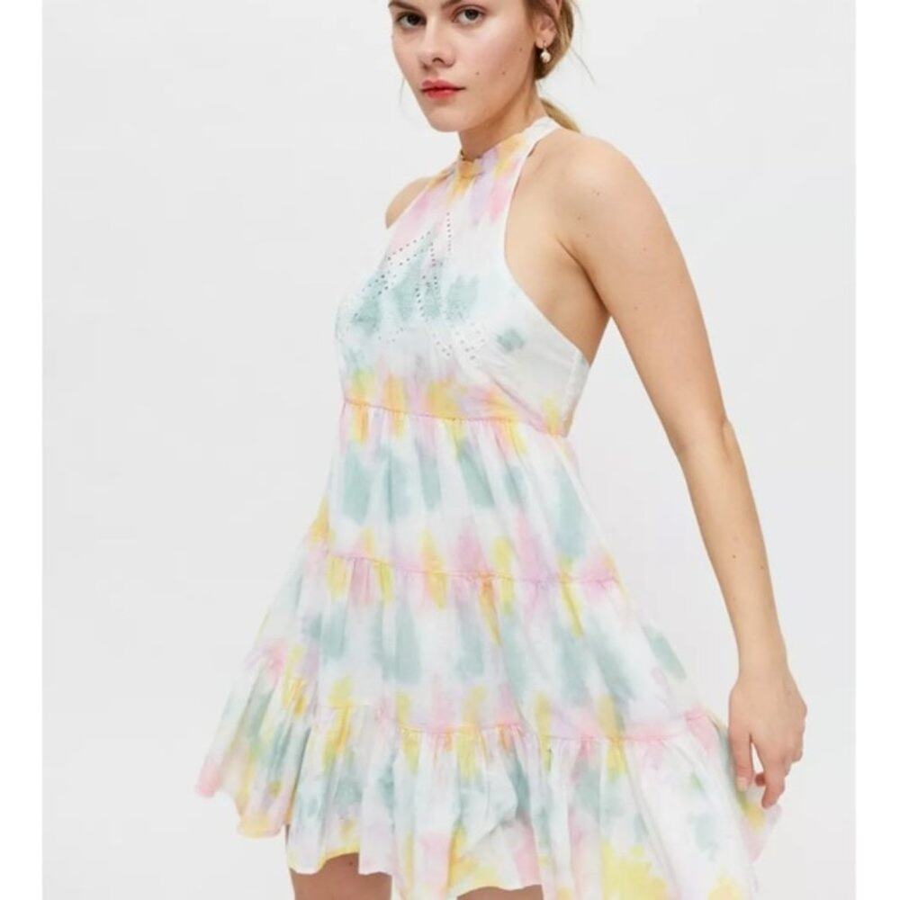 Urban Outfitters Pastel Tie Dye Halter Dress